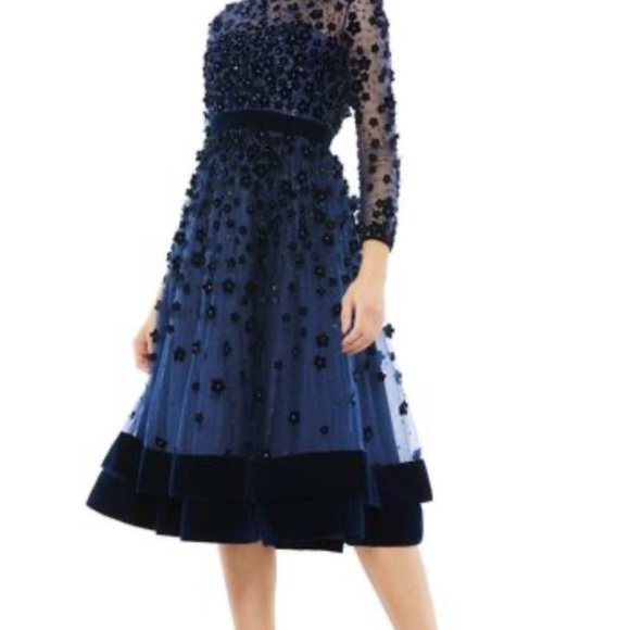 Mac Duggal Embellished Illusion Dress 67007 - Midnight - Picture 3 of 3